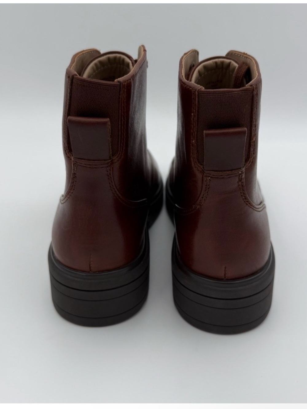 NWOT ABEO Women’s Brown Leather Lace-Up Ankle Boots - Picture 2 of 6